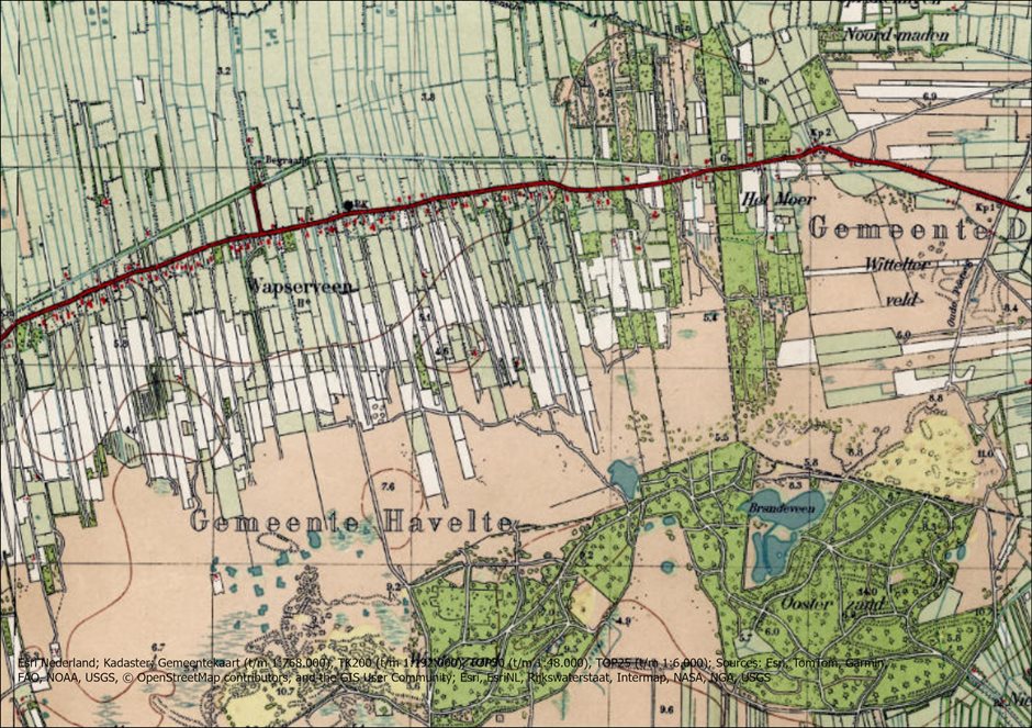 Historische topografische kaart van gemeente Havelte